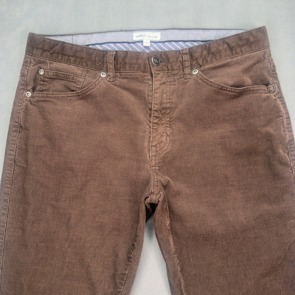 Peter Millar Corduroy Pants 33 Brown Crown Five Pocket Cotton Modal Stretch - Picture 3 of 10